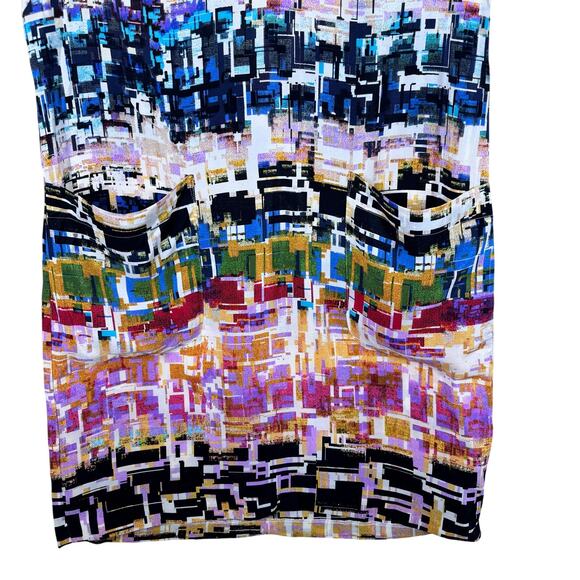 Donna Morgan Silk Abstract Print Colorful Sheath Dress Women's 10 Artsy Business - Picture 3 of 10